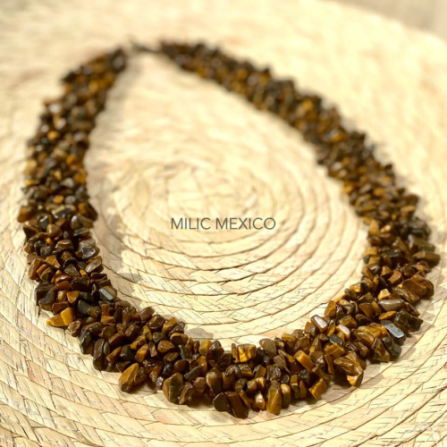 Collar Artesanal piedra ojo de tigre