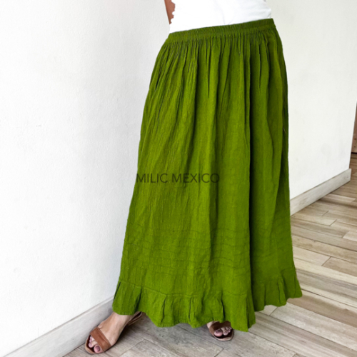 Falda artesanal de manta verde - Unitalla