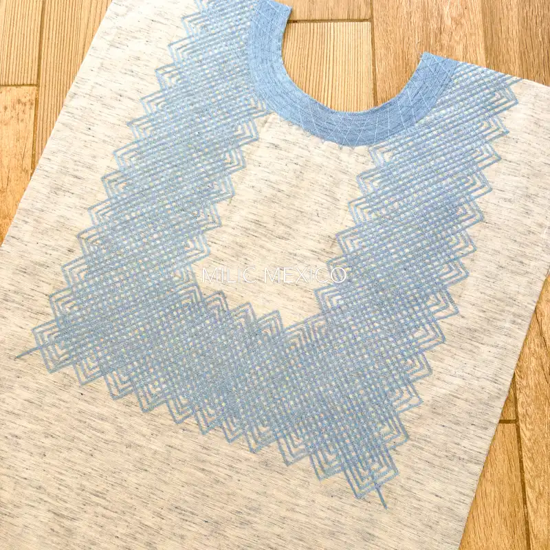 Blusa Cadenilla Lino cielo - M - Imagen 4