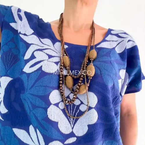 Blusa Jalapa de Díaz azul - G