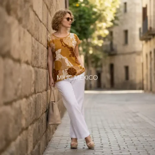 Blusa Jalapa de Díaz mostaza - M