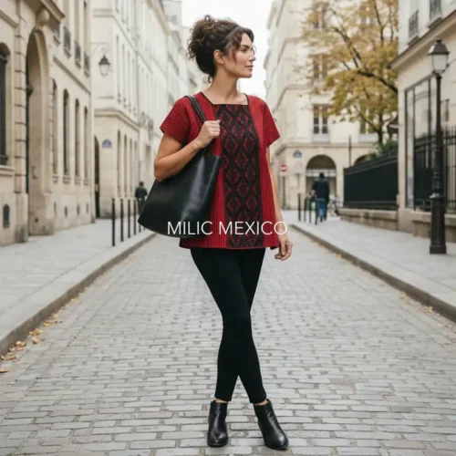 Blusa Larrainzar rojo/negro - G