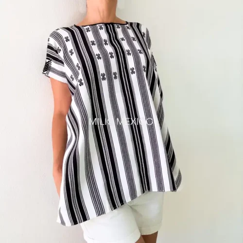 Blusa Pantelhó blanco/negro  - G