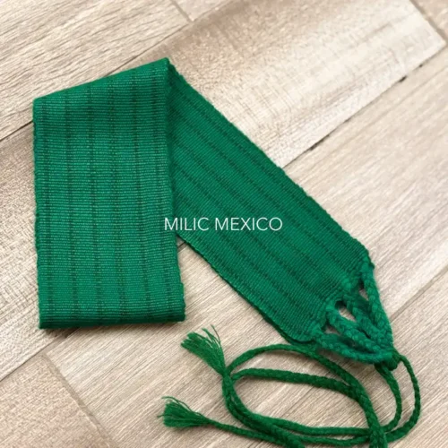 Faja de telar verde rayas