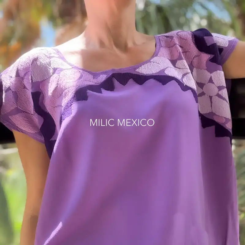 Blusa Jalapa cuello bordado lila - G - Imagen 2