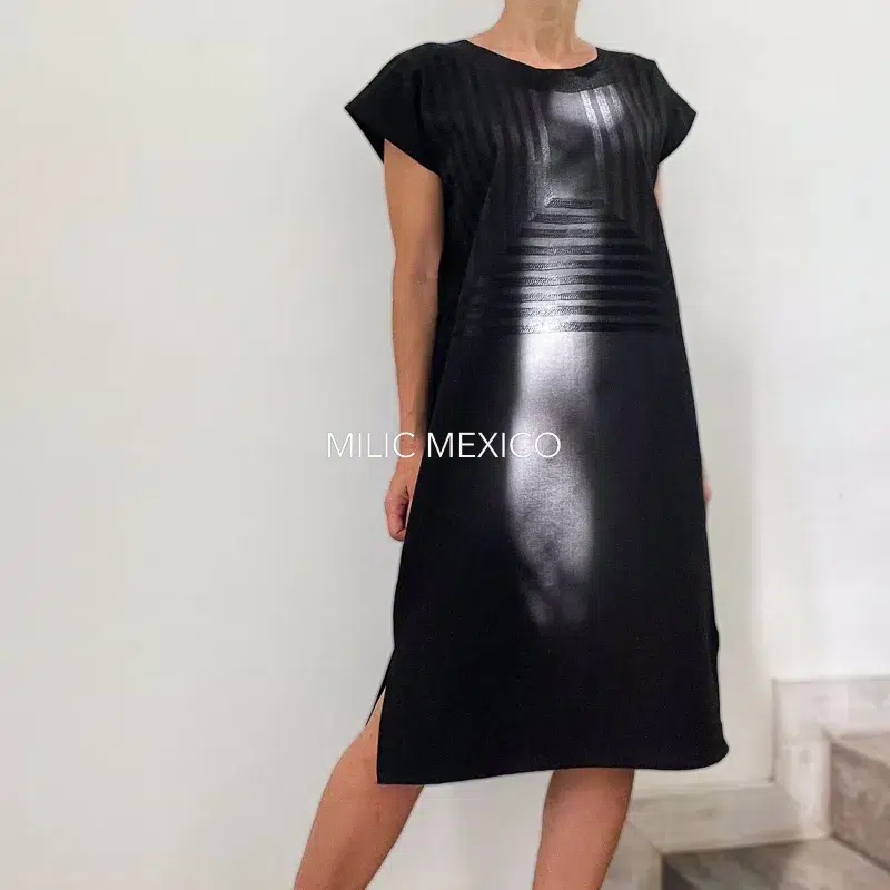 Huipil Cadenilla Camila negro - XG/XXG