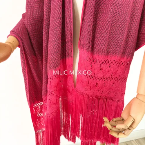 Rebozo de Bolita Santa María del Río rosa