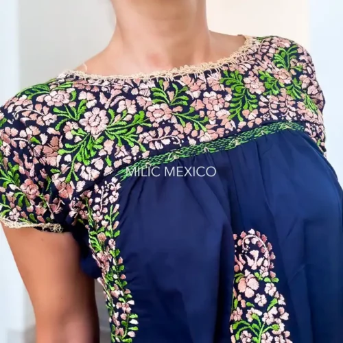Vestido San Antonino azul con beige - Ch