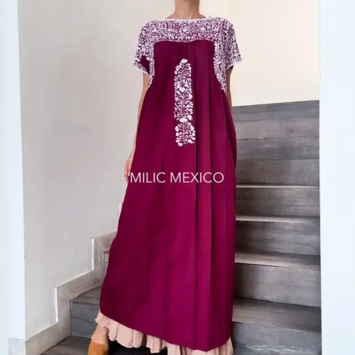 Vestido San Antonino vino con plata - G