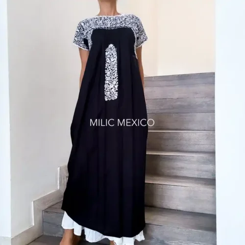Vestido San Antonino negro con plata - M