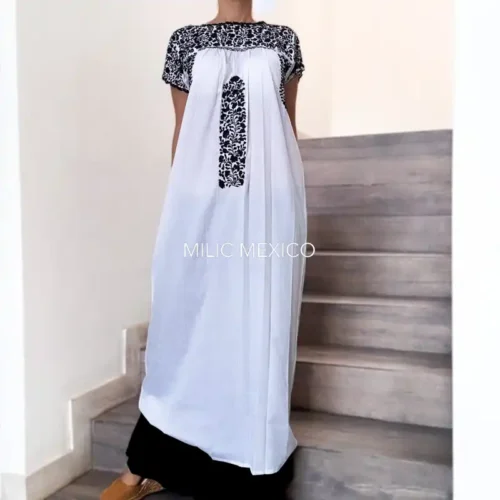 Vestido San Antonino blanco con negro - M