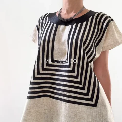 Blusa Cadenilla Camila beige/negro - XG/XXG