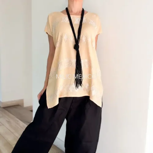 Blusa Carranza rayón beige - G