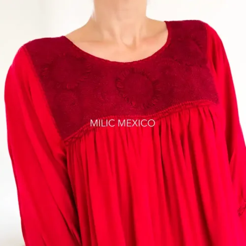 Blusa Punto de Arroz rojo - M