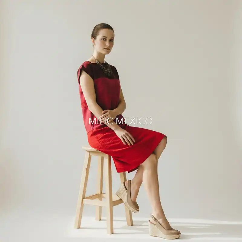 Huipil Cuadro rojo -Ch/G/XXG - Imagen 3