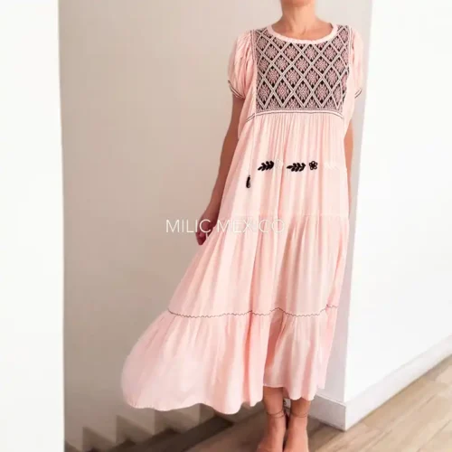 Vestido Paloma rosa - G