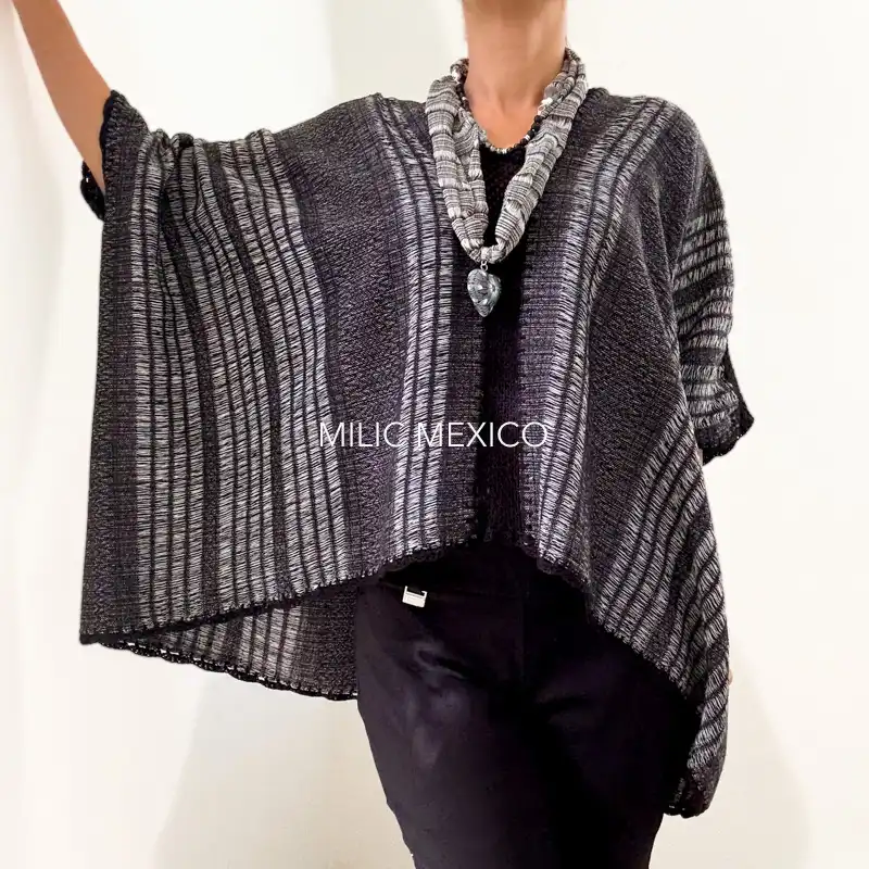 Blusa Mariposa negro jaspeado - Unitalla