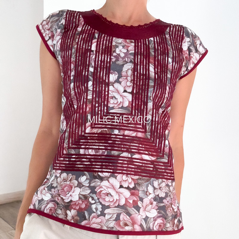 Blusa Cadenilla crochet vino - XCh