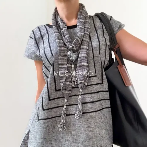 Blusa Cadenilla Ivana gris/negro  -  M/G/XG