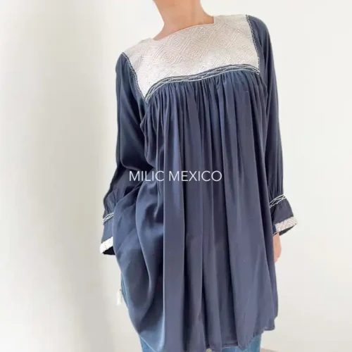 Blusa San Andrés rayón azul - G