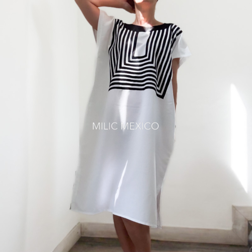 Huipil Cadenilla Camila blanco - XG