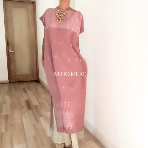 Huipil Carranza Largo palo de rosa - Unitalla