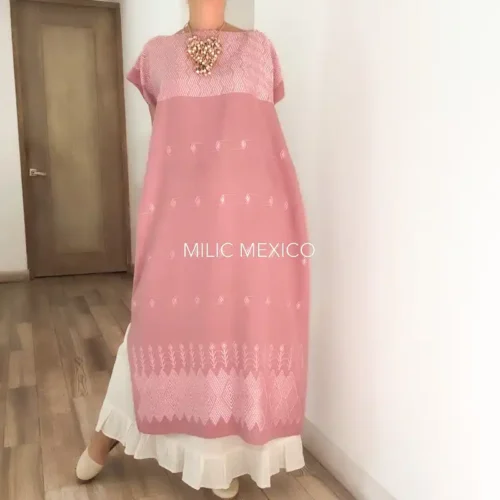 Huipil Carranza Largo palo de rosa - Unitalla