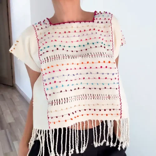 Blusa Zinancantán Torera blanco - M