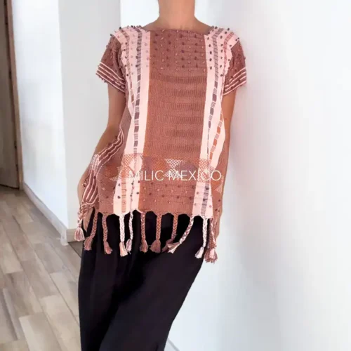Blusa Nuditos rosa/café - M