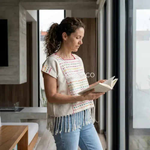 Blusa Zinancantán Torera blanco - M