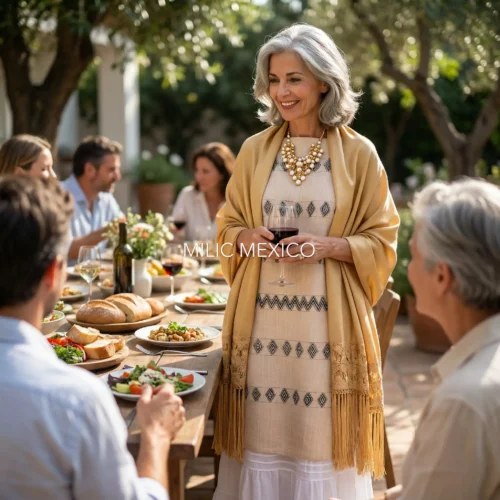 Huipil Carranza Corto Luisa beige - G/XG