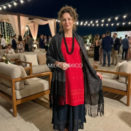 Huipil Carranza Corto rojo - G