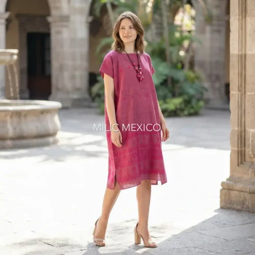 Huipil Carranza Corto rosa - XG