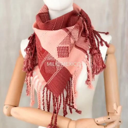 Pashmina Deshilada vino-rosa