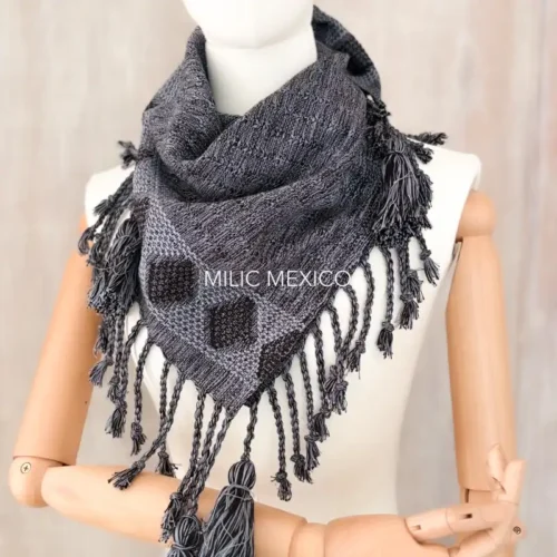Pashmina Deshilada azul