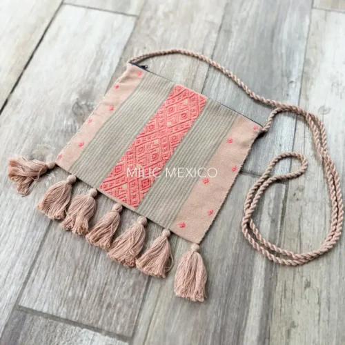 Bolsa San Andrés sin forro beige/coral