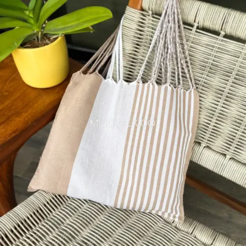 Bolsa de Telar Zinancantán beige/hueso