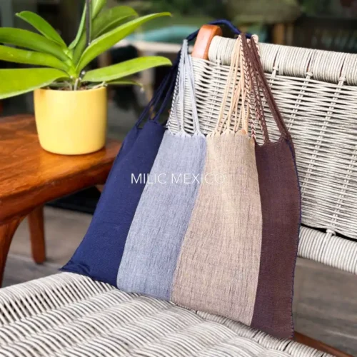 Bolsa de Telar Zinancantán azul/tostado