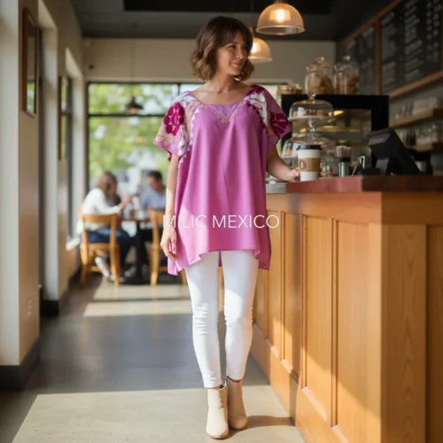 BlusĂłn Jalapa rosa - Unitalla curvy