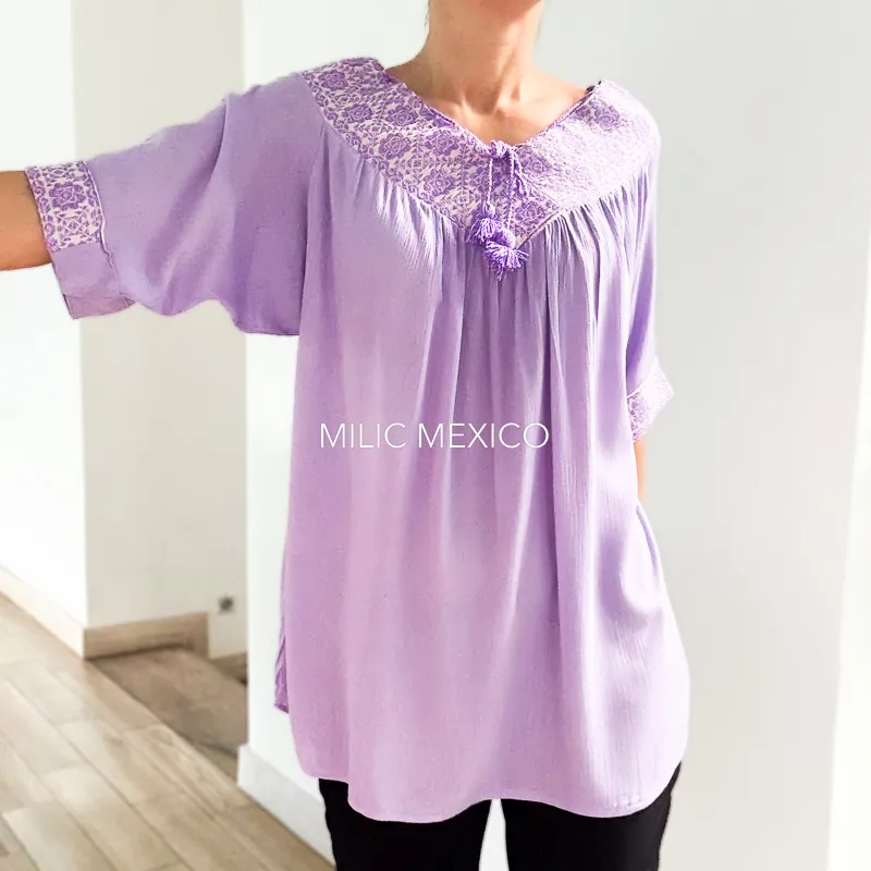 Blusa Pahuatlán lila - G - Imagen 2