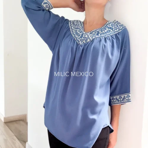 Blusa Pahuatlán azul - XG