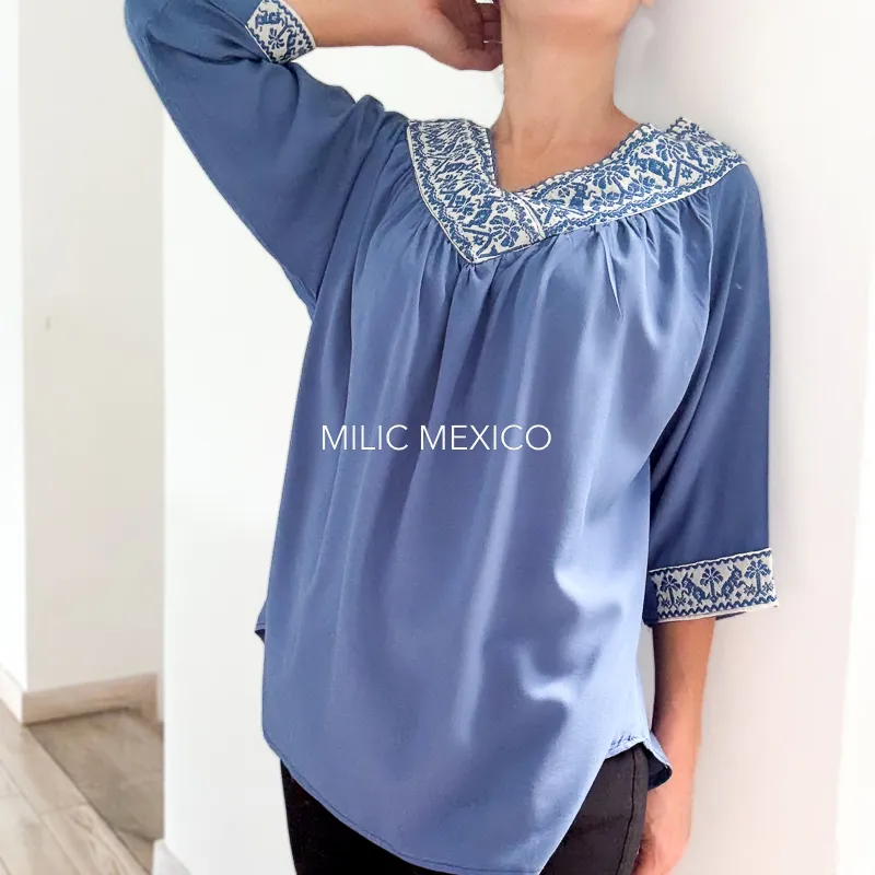 Blusa Pahuatlán azul - XG