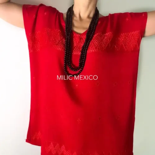 Blusa Carranza rayón rojo - G