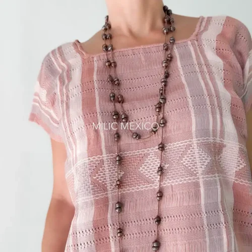 Blusa Telar Zinancantán rosa - G