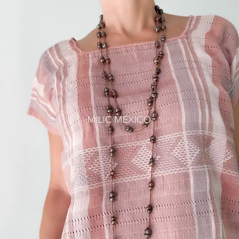 Blusa Telar Zinancantán rosa - G