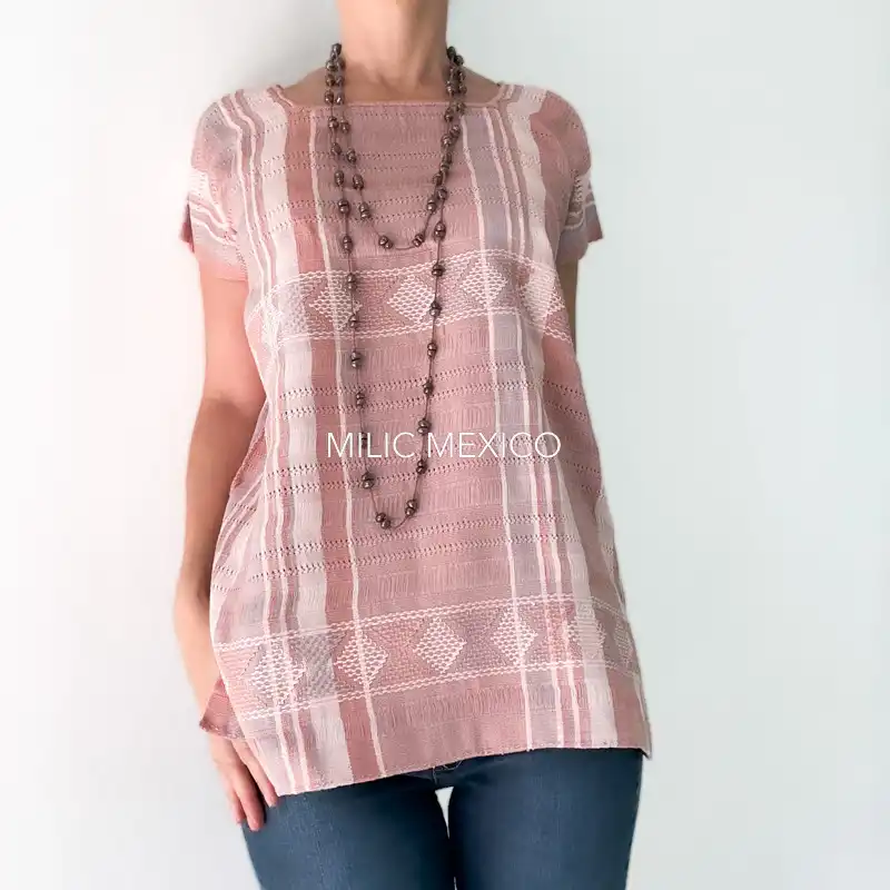 Blusa Telar Zinancantán rosa - G - Imagen 2