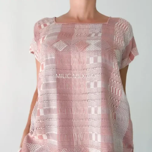 Blusa Telar Zinancantán rosa - G