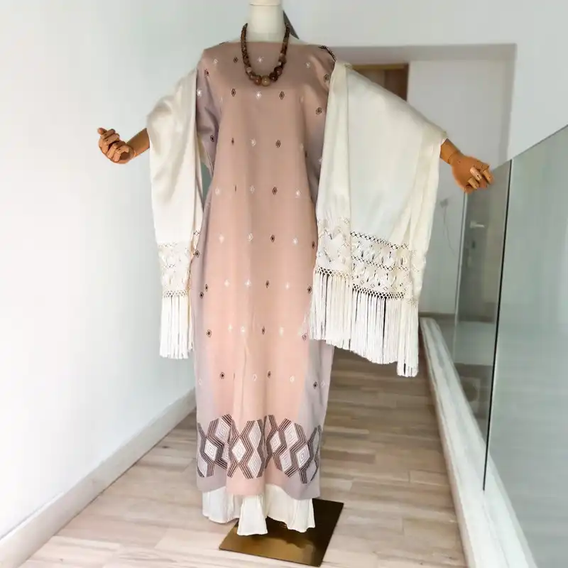 Huipil Carranza Largo tostado - Unitalla