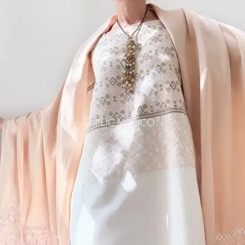 Huipil Ceremonial Aldama beige - Unitalla