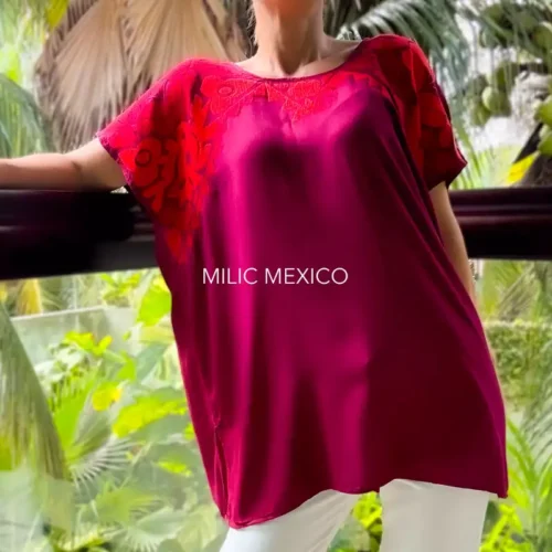 Blusón Jalapa borgoña - Unitalla Curvy